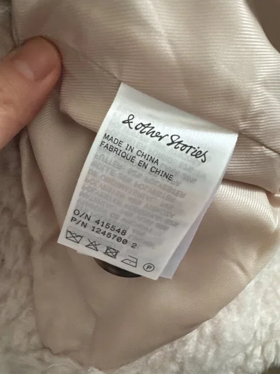 &Other Stories Wool-Blend Shearling-Fur Teddy Jacket Size Small - Picture 14 of 16